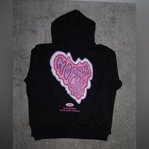 AELFRIC EDEN PINK HEART GRAPHIC PULLOVER HOODIE